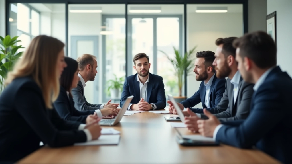 Team sitzt zusammen und diskutiert finanzielle Strategien